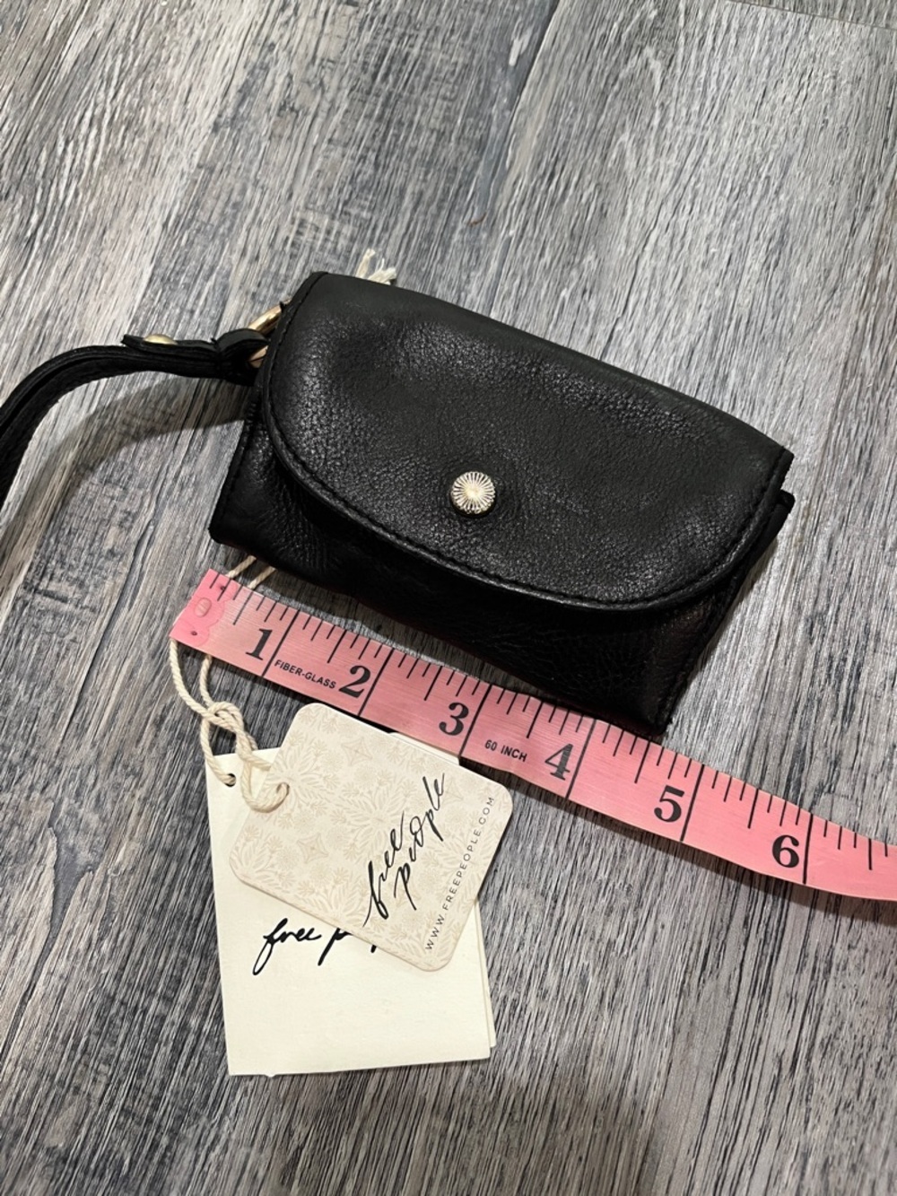 Free People NWT black leather bag lanyard - Picture 5 of 7